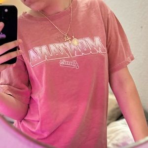 anvil vintage 90s montana ennis dusty rose oversized graphic tee size medium